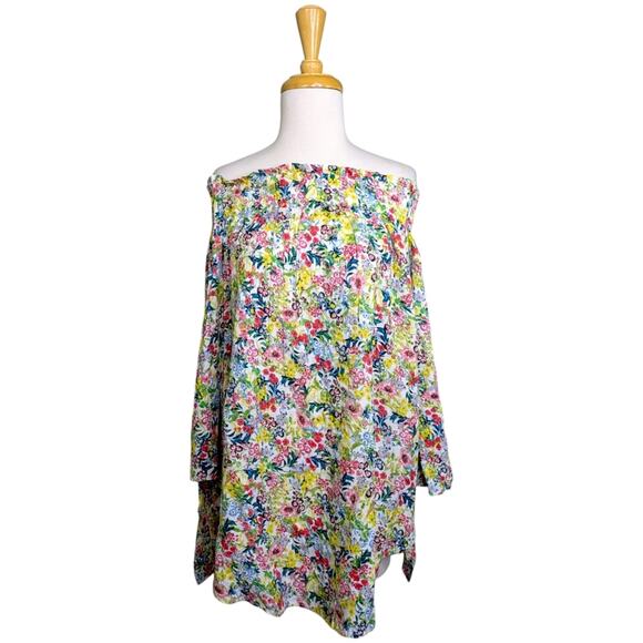 NEW H&M Off Shoulder Floral Print Top 10 Coquette Romantic Softgirl Cottagecore - Picture 2 of 12